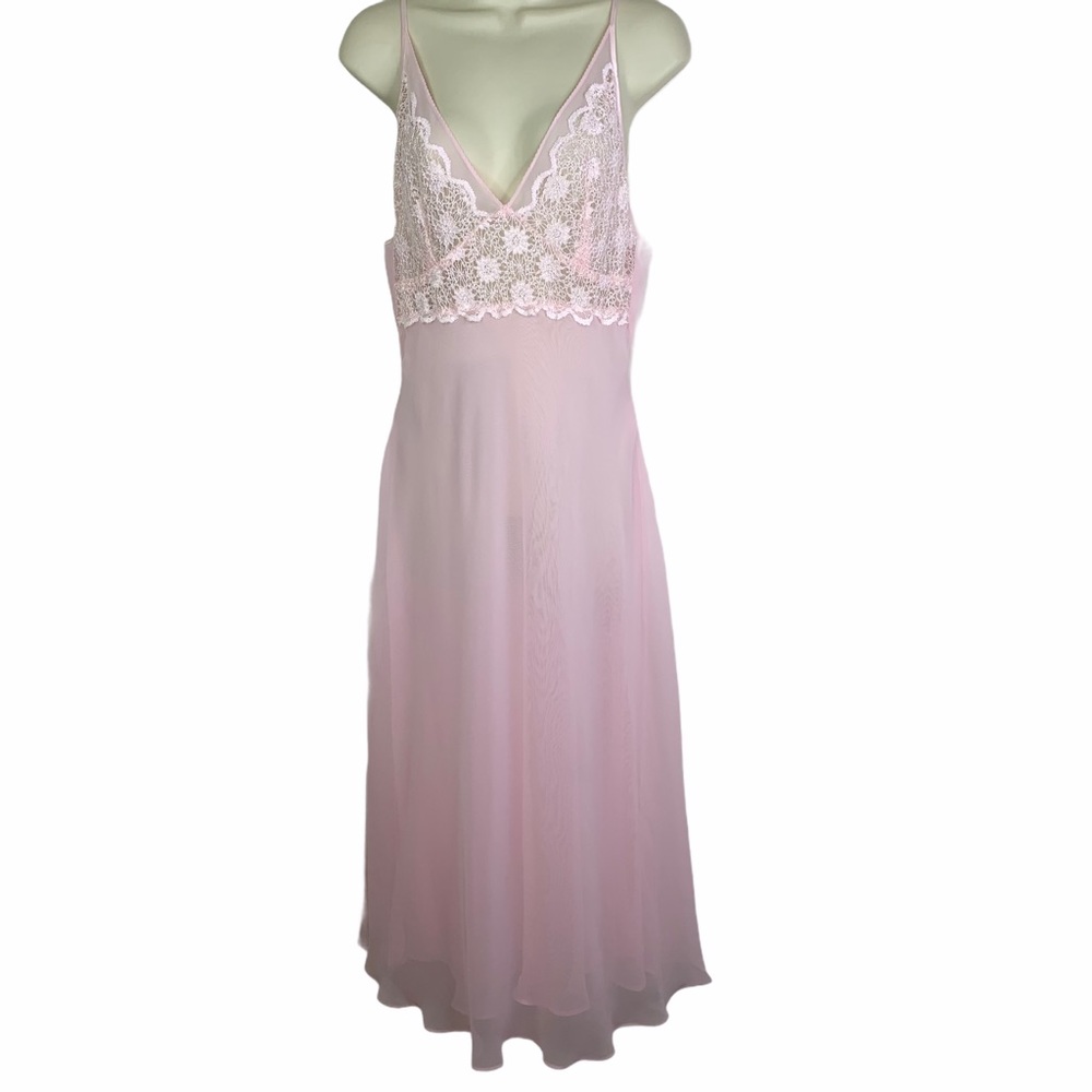 Jones of New York Women’s Pink Lace Nightgown Lingerie Chemise Vintage